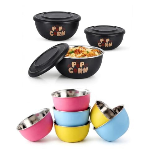 Image of Zaib 9-Piece Serving & Mixing Bowl Combo: 6-Pack 14cm (600ml)