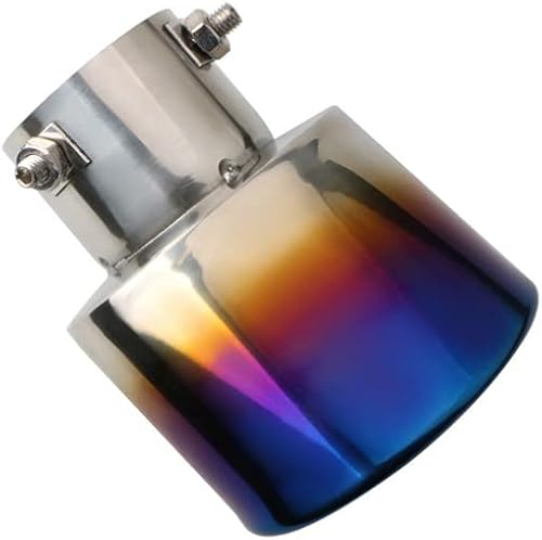 Miniatura 5 de 2 tubos de punta de silenciador de escape de automóvil atornillados de acero inoxidable, tubos de ajuste universal de 1 12 a 2 14 pulgadas de