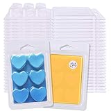 25 Pack Wax Melt Molds, MIKIMIQI Wax Melt Containers 6 Cavity Clear Love Heart Empty Plastic Wax...