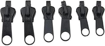 Reißverschluss-Reparaturset Schwarz – 6-teilig, Mit Schieber Und Zähne Für Kleidung, Taschen & Mehr