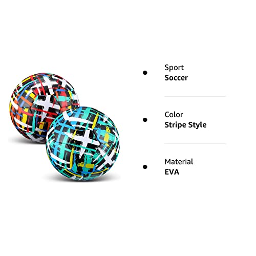 Hydren 2 Pack Soccer Balls Size 5 Soccer Ball Size 4 Size 3 Kids Soccer Ball Toddler Soccer Ball Youth Soccer Ball For Youth With Pump Official Soccer Ball For Game Training (Stripe Style, Size 4) #TOP7