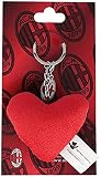 Orso di peluche Sportbaer 24137 - Portachiavi A.C. Milan Heart con charm, colore: Rosso