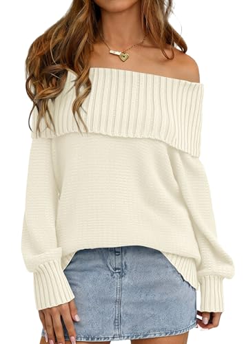 PRETTYGARDEN Womens Off The Shoulder Sweater Long...
