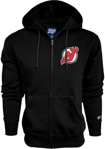 Blue 84 New Jersey Devils NHL Officially Licensed Full Zip Hooded Sweatshirt Ico