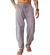 Pantalon Cargo Homme été | Coton-lin Extensible Coupe Ample | 8 Poches Pour Travail Ou Loisirs