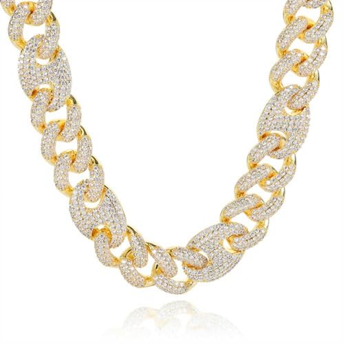 Collier de liaison cubaine à hommes épais solide big iced chain 20mm hip hop pour soirée