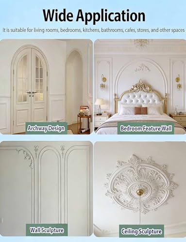 Kit de marco de puerta y arco moldura blanca pintable de 500x3 cm para revestimiento 7