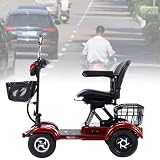 Scooter per disabili a 4 Ruote da 380 W, Scooter per disabili per carichi Pesanti a Due posti, capacità 200 kg 48 V 20 Ah, Scooter per disabili Portatile Pieghevole, Illuminazione a LED