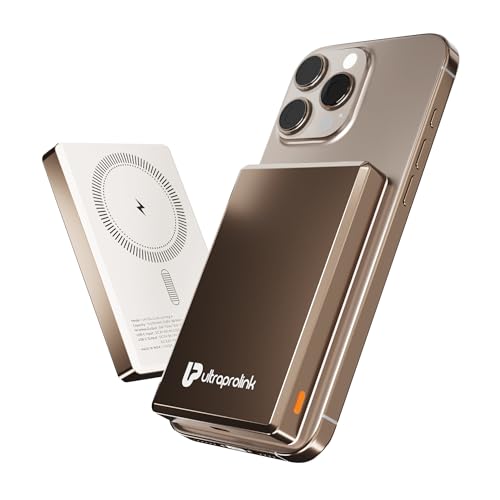 Image of UltraProlink 10000 mAh Slimmest Wireless Magnetic Mag-Safe Power Bank | 22.5W Type C Port with PD-PPS Support | for iPhone Series 16,15,14,13 | Made in India |Titanium|UM1124 | Juice-Up Mag 4