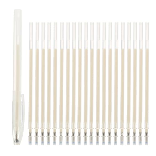 Gadpiparty Lot de 40 stylos de marquage de tissu effaçables à la chaleur - Corps en plastique beige - Outils de couture et de matelassage pour marques temporaires de tissu - Stylos disparaissant à