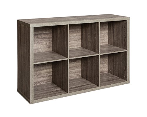 ClosetMaid 6 Cube Storage Shelf Organizer Bookshelf with Back Panel, Easy Assembly, Wood, Weathered Gray by ClosetMaid - Used condition - US$95.28