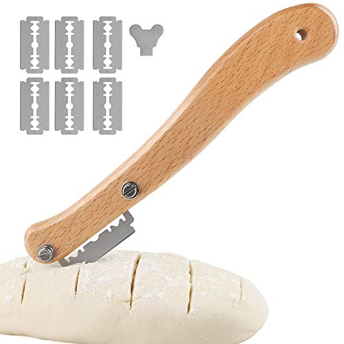 Bread Lame Wooden Handle Bread Roll Dough Scoring Knife for Bread Making Kitchen Accessories