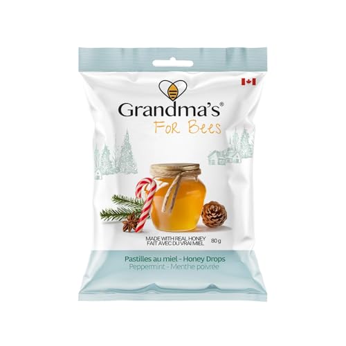 Grandma's For Bees | Honey and Peppermint | 80g - Pack of 4 | Old-Fashioned Honey Drops – A Warm, Comforting Winter Delight