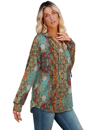 Image of Sampeel Hoodies for Women Trendy Fall Fashion 2025 V Neck Oversized Sweatshirt Plus Size Tops Clothes