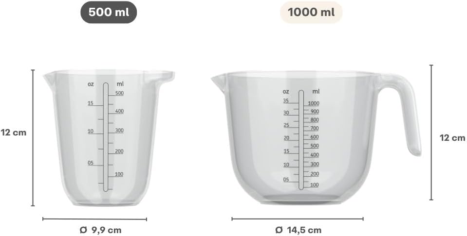 Mepal - Measuring cup Chef it - Easy to read engraved scale - Ergonomic handle - Lightweight material - 500 ml - Transparent