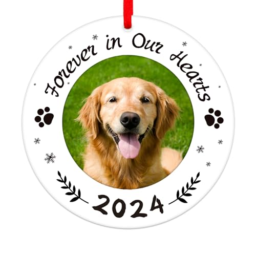WaaHome Picture Frame Dog Memorial Christmas Ornaments 2024 Forever In Our Hearts Pet Memorial Ornaments for Christmas Tree, Pet Memorial Gifts, Sympathy Remembrance Gifts for Loss of Dog Cat Pet WaaHome Picture Frame Dog Memorial Christmas Ornaments 2024 Forever In Our Hearts Pet Memorial Ornaments for Christmas Tree, Pet Memorial Gifts, Sympathy Remembrance Gifts for Loss of Dog Cat Pet