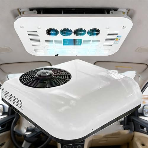 SXHEYUY Aire Acondicionado 12V 24V, Aire Acondicionado Camper Solo Frío O Frío/Calor, Precargado De Refrigerante, para Caravanas, Camiones, Vehículos Agrícolas,12v,Solo frío