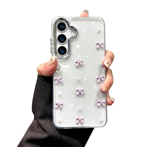 EYZUTAK Case for Samsung Galaxy S24 Plus, Bling Glitter 3D Bowknot Purple by EYZUTAK - Used condition - US$7.49