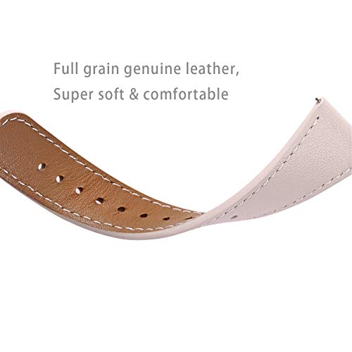 Wfeagl For Fitbit Versa Bands, Top Grain Leather Band Replacement Strap For Fitbit Versa/Versa 2 /Versa Lite/Versa Se Fitness Smart Watch (Pinksand Band+ Rosegold Buckle) #TOP1