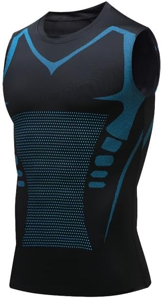 Men's Cool Dry Short Sleeve Compression Shirt, Shaping Vest, Comfortable & Breathable
