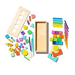 The Block Set by Lovevery – Solid Wood Building Blocks and Shapes + Wooden Storage Box, 70 Pieces, 18 Colors, 20… The Block Set by Lovevery – Solid Wood Building Blocks and Shapes + Wooden Storage Box, 70 Pieces, 18 Colors, 20…