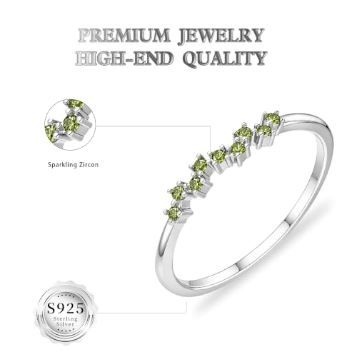 Chihayafuji Stackable Birthstone Rings for Women 14K Gold/Silver Plated Non Tarnish Dainty CZ Statement Engagement Wedding Thumb Ring Everday Jewelry Gifts for Birthday Size 5-11 - Image 6