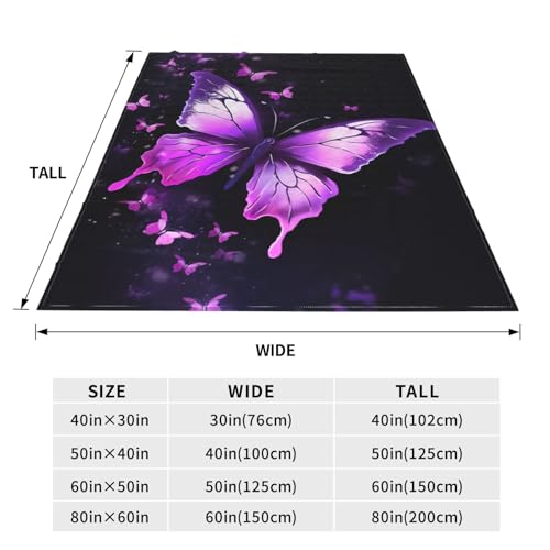 Couverture polaire papillon violet pour des instants de douceur et réconfort