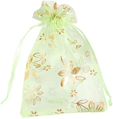 FAVORTALK Organza Gift Bags 30 Pieces Pouches Organza Gift Bags Oragnza Wedding Favour Bags Jewellery Packing,10x15 cm/3.9 x 5.9 inches, Green