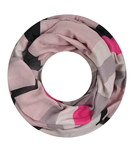 Majea Damen Loop Schal Schlauchschal Halstuch (880027) (rosa 1)