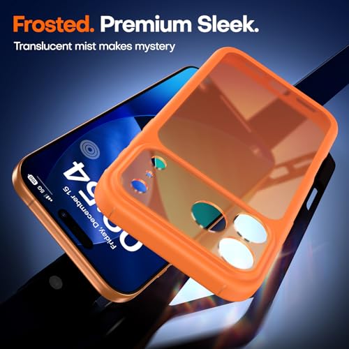 TAURI for iPhone 17 Pro Max Case, Full Camera Protection with Screen Protector, Translucent Matte Military-Grade Protection Shockproof Slim Phone Case for iPhone 17 ProMax, Matte Orange by TAURI - Image 5