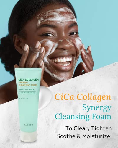 Labiotte Cica Collagen Cleansing Foam 5.07 Fl Oz| Korean Skin Care Facial Wash W/ Liquid Collagen & Cica Extracts| Gentle Face Cleanser & Hydrating Face Wash| Foaming Face Wash & Hydrating Facial Cleanser #TOP1