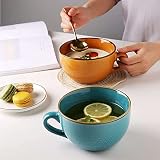 Filiżanka do kawy, 700 ml, duża filiżanka, filiżanka z kamionki, filiżanki do cappuccino, filiżanka XXL, kubek ceramiczny, duże miseczki do musli z uchwytem, miska do sałatki, filiżanka do kawy z