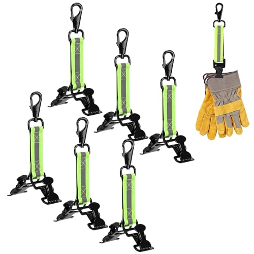 SATINIOR 6 Pairs Firefighter Glove Clip Firefighting Glove Safety Clip Turnout with Reflective Trim and Swivel Snap Hook Firefighting Gear Accessories for Work Firefighter Rescue Tools