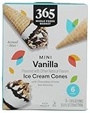 365 by Whole Foods Market, Mini Vanilla Almond & Chocolate Ice Cream Cones, 10.8 Ounce