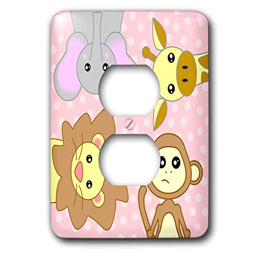 Double plaque de prise animaux de la jungle déco chambre bébé