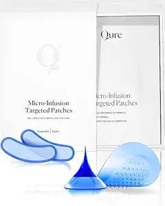 Qure Micro-Infusion Anti Wrinkle Patches for Smile Line, Frown lines, Under Eye Bags, Puffiness, Crow's Feet - Retinol, Caffeine, Peptides - Dissolvable for Overnight Use - 8 Pairs