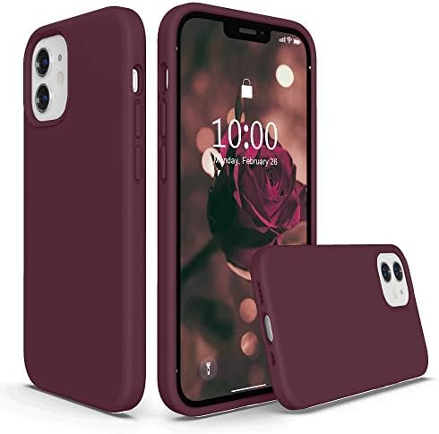 SURPHY Liquid Silicone Case Compatible with iPhone 12 mini Case 5.4 inches, Gel Rubber Full Body Shockproof Phone Case with Microfiber Lining for iPhone 12 mini 5.4 inches 2020 (Pink)