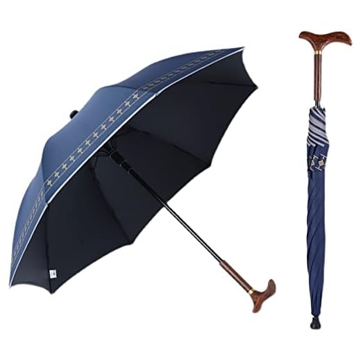 Windproof Walking Cane Umbrella for Support