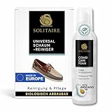 SOLITAIRE Combi Care Foam Pflegender Reinigungsschaum, 200 ml, für alle Leder (inkl. Lack und Metallic), Textilien, High-Tech Materialien, für alle Farben, schonende Reinigung für Schuhe und Taschen