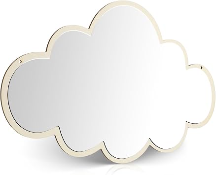 Child Safe Cloud Shape Mirror for Kids Room Wall Decoration Self Adhesive Shatterproof Acrylic Mirror for Nursery 15X10 Inch