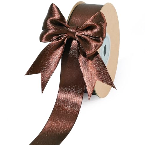 LaRibbons Brown Satin Ribbon 1 inch x 50 Yards