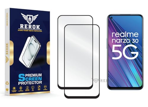 Image of Gorilla Tempered Glass Screen Protector Compatible with Realme Narzo 30 5G [Pack of 2] | Edge-to-Edge, Bubble-Free, Case Friendly, Easy Installation Kit