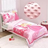 ACRABROS Toddler Bedding Set-4 Pieces Toddler Bedding Sets for Girls Boys Includes Comforter Fitted Sheet Flat Sheet and Reversible Pillowcase,Ultra Soft Toddler Bed Set, Princess