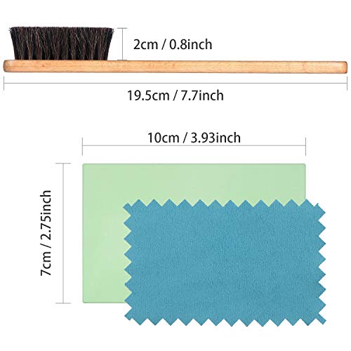 YoungJoy 3 Pcs Horsehair Silver Brush Detailing Set Cleaning Brushes Silver Care Kit with Silver Polishing Cloth (Set A) - Thumbnail 3