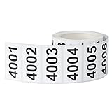 DGBDPACK Consecutively Numbered Labels, 2 x 1 Inch Self-Adhesive Vinyl Inventory Numbered Sticker (4