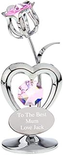 Go Find A Gift Personalised Engraved Crystocraft Flower Ornament with Pink Crystals