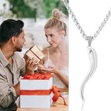Beebeecraft 1 Box Italian Horn Necklace 304 Stainless Steel Silver Horn Necklaces Cornicello Lucky Amulet Pendant for Women Men Jewellery Gift - Image 7