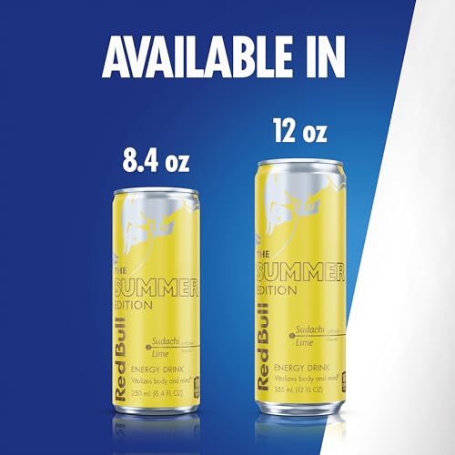 Image of Red Bull Summer Edition Sudachi Lime Energy Drink, with 114mg Caffeine plus Taurine & B Vitamins, 12 Fl Oz, Pack of 24 Cans