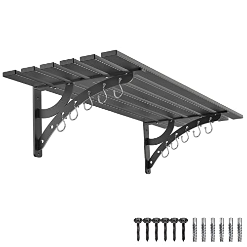 Dolibest Étagère murale de garage robuste de 40,6 x 96,5 cm, étagère murale flottante en métal, rangement d'outils électriques, capacité de 250 kg, 1 pièce (noir) Cover