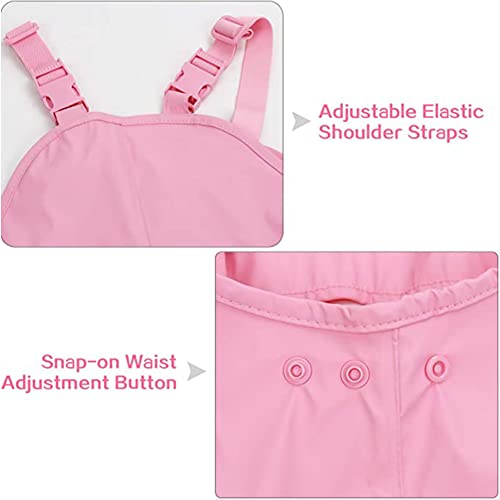 Image of SSAWcasa Kids Rain Pants, Toddler Waterproof Boys Girls Pants, Mud Dirty Proof Rain Suspender Trousers Overalls